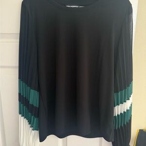 New! Karl Lagerfeld Classic Black Blouse